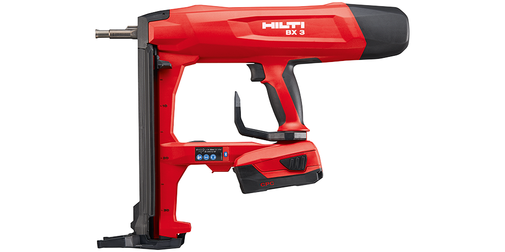 Hilti BX 3 02 battery-powered nailer, designed for Interior Finishing (IF) and Building Construction (BC) trades