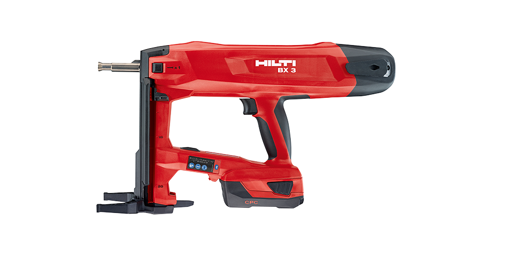 Hilti BX 3-ME 22 battery-powered nailer, designed for Mechanical & Electrical (M&E) trades like plumbers and electricians