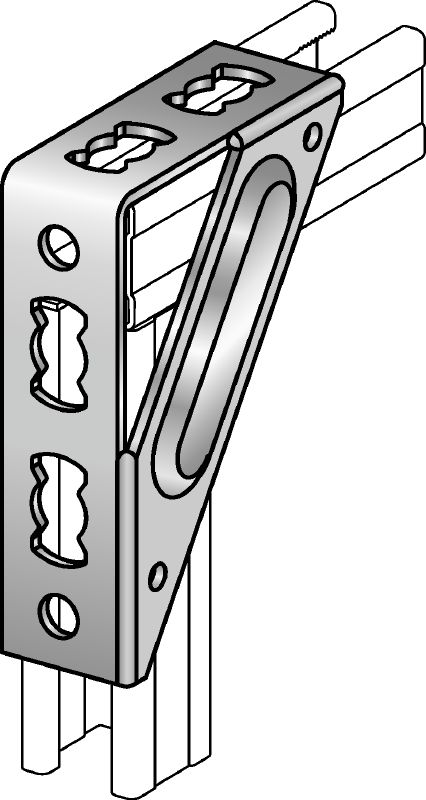 MQW-S Angle bracket Galvanised 90-degree heavy angle for connecting multiple MQ strut channels in medium/heavy-duty applications