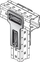 Go to slide 3 of 4: MIC-T Hot-dip galvanised (HDG) connector for fastening MI girders perpendicularly to one another Applications 1