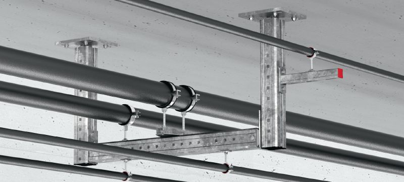 MIQC-H Hot-dip galvanised (HDG) heavy-duty connectors to connect two MIQ girders Applications 1