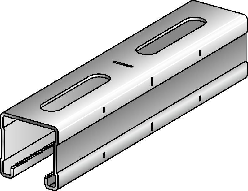 MQ-41-R Stainless steel (A4) 41 mm high MQ strut channel for medium-duty applications