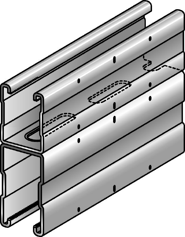 MQ-52-72 D C-Channel profile Galvanised double C-Channel profile for medium/heavy-duty applications