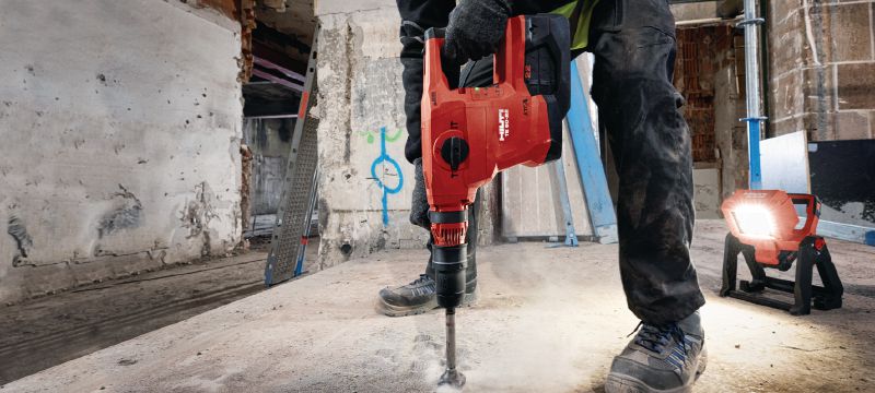 TE 60-22 Cordless rotary hammer Cordless SDS Max (TE-Y) rotary hammer with Active Vibration Reduction and Active Torque Control for heavy-duty concrete drilling and chiselling (Nuron battery platform) Applications 1