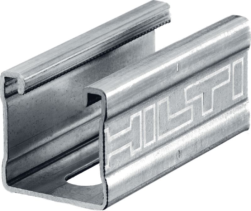 MQ-41-R Stainless steel (A4) 41 mm high MQ strut channel for medium-duty applications