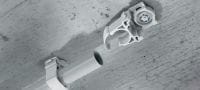 Go to slide 2 of 4: X-EKSC MX Pipe clamp Plastic cable/conduit clamp with clip-in design and snap-lock for use with collated nails Applications 1