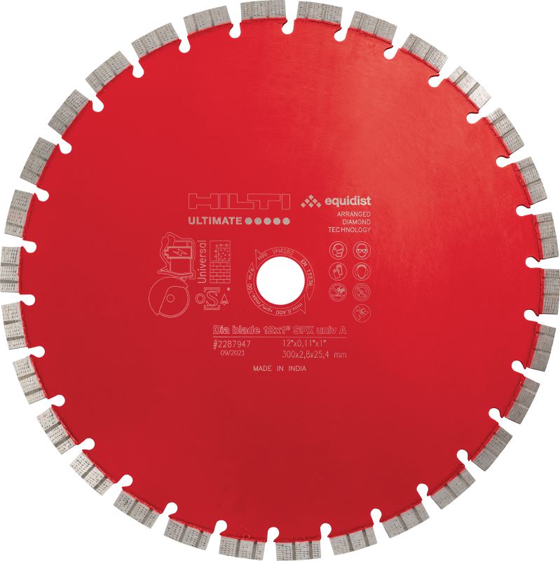 SPX Universal A diamond blade for battery cut-off saws Ultimate universal diamond blade engineered to maximise your cutting speed and cuts-per-charge with battery-powered cut-off saws