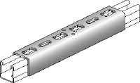 MQV Channel tie Galvanised channel connector used as a longitudinal extender for MQ strut channels