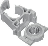 Slide 1 of 4 (selected): X-EKSC MX Pipe clamp Plastic cable/conduit clamp with clip-in design and snap-lock for use with collated nails