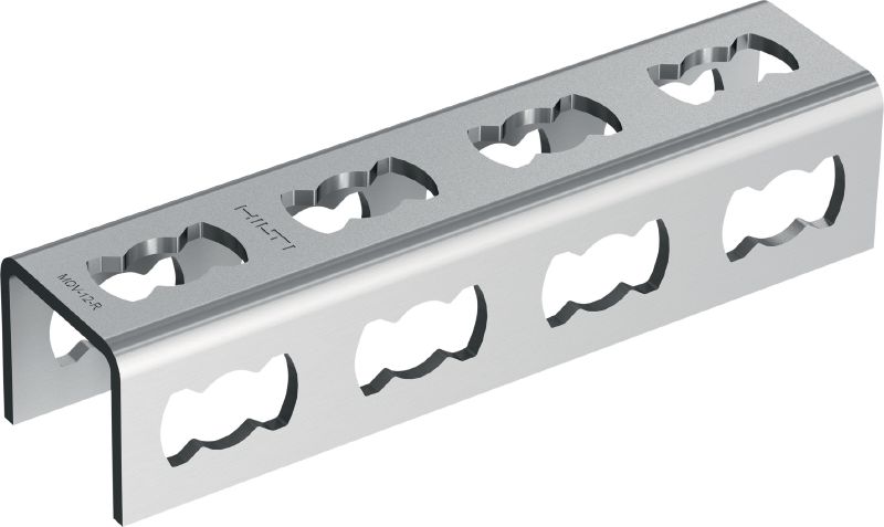 MQV-12-R Channel connector Stainless steel (A4) flexible channel connector used as a longitudinal extender for MQ strut channels
