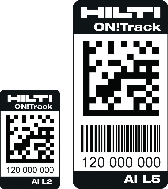 AI L2 and AI L5 Robust, self-adhesive barcode tags for identifying and tracking all types of construction equipment