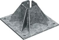 Slide 1 of 1 (selected): MT-B-GL O4 OC Heavy-duty baseplate Base connector for anchoring 3D, heavy-duty MT-90 girder structures to concrete, for outdoor use with low pollution