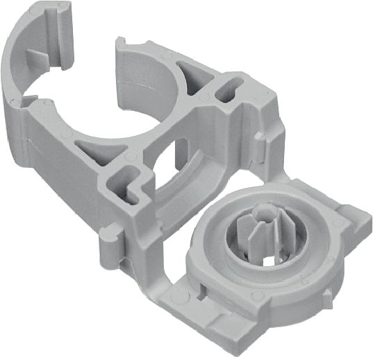 Image 1 of 4: X-EKSC MX Pipe clamp Plastic cable/conduit clamp with clip-in design and snap-lock for use with collated nails