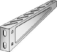 MC-BE Galvanised bracket for supporting light electrical cable trays (<600 mm wide) from MC installation channels indoors