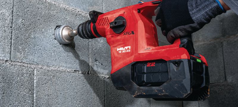 Image 7 of 8: TE 30-22 cordless rotary hammer Powerful cordless SDS Plus (TE-C) rotary hammer with Active Vibration Reduction and Active Torque Control for concrete drilling and chiseling (Nuron battery platform) Applications 1