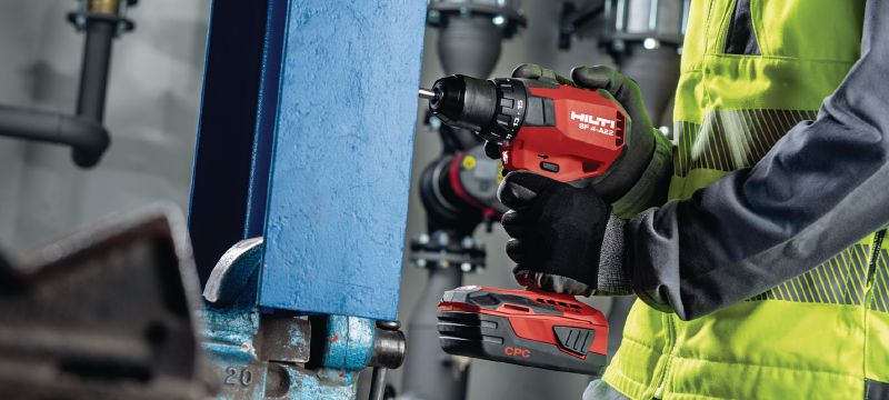 SF 4-A22 Cordless drill driver Compact-class cordless 22V drill driver with brushless motor for when you need higher performance during light-duty tasks or in hard-to-reach places Applications 1