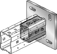 MIC-C-AA/-D Hot-dip galvanised (HDG) baseplate for fastening MI-90 girders to concrete using two anchors