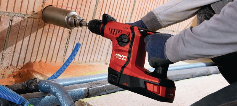 TE 6-A36 Cordless rotary hammer Powerful D-grip 36V cordless rotary hammer with superior concrete drilling and chipping performance Applications 1