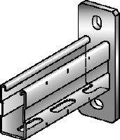 MQK-72-F Bracket Hot-dip galvanised (HDG) bracket with a 72 mm high, single MQ strut channel for medium-duty applications