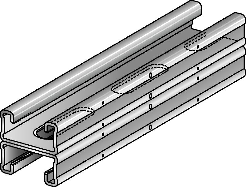 MQ-21 D-R Stainless steel (A4) MQ installation double channel for medium-duty applications