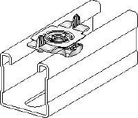 MQM-F Hot-dip galvanised (HDG) wing nut for connecting modular support system components Applications 1